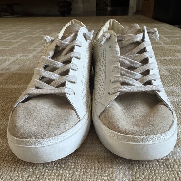 New Dolce Vita White Leather Glitter Sneakers Low Top Lace Up Streetwear 9.5 - Picture 14 of 16